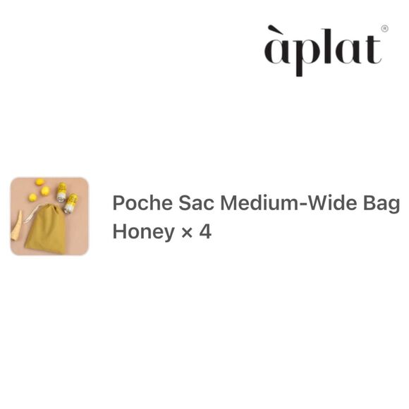 Aplat Pochette Sac Medium Wide Canvas Drawstring Bag - Honey - Picture 3 of 7